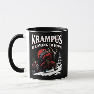 Krampus kommt nach Town Krampus Weihnachten Tasse