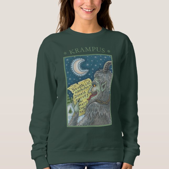 KRAMPUS NAUGHTLIST, CHRISTMAS SWEATSHIRT Womens (Vorderseite)