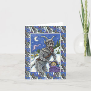 KRAMPUS & NAUGHTY KINDER, BEÄNGSTIGENDE CHRISTMAS  FEIERTAGSKARTE