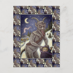 KRAMPUS & NAUGHTY KINDER, BEÄNGSTIGENDE CHRISTMAS  FEIERTAGSPOSTKARTE