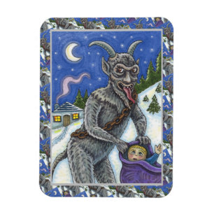 KRAMPUS & NAUGHTY KINDER, BEÄNGSTIGENDE CHRISTMAS  MAGNET