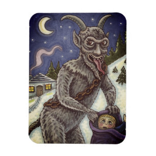 KRAMPUS & NAUGHTY KINDER, BEÄNGSTIGENDE CHRISTMAS  MAGNET