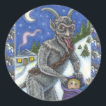 KRAMPUS & NAUGHTY KINDER, BEÄNGSTIGENDE CHRISTMAS  RUNDER AUFKLEBER<br><div class="desc">WENN DU HEUTE BIST,  ZIEHE NACH DEM KRAMPUS. URLAUBSTICKER *Anpassen ... . Suchen nach übereinstimmenden Elementen - Susan Brack Designs</div>