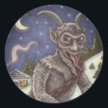 KRAMPUS & NAUGHTY KINDER, BEÄNGSTIGENDE CHRISTMAS  RUNDER AUFKLEBER<br><div class="desc">WENN DU HEUTE BIST,  ZIEHE NACH DEM KRAMPUS. URLAUBSTICKER *Anpassen ... . Suchen nach übereinstimmenden Elementen - Susan Brack Designs</div>