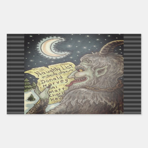 KRAMPUS NAUGHTY KINDER LIST CHRISTMAS STICKERS