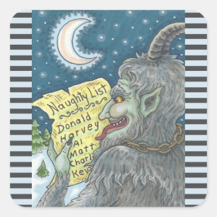 KRAMPUS NAUGHTY KINDER LIST CHRISTMAS STICKERS