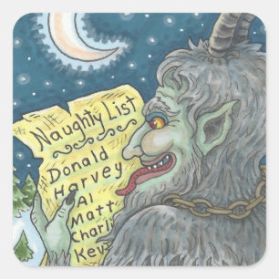 KRAMPUS NAUGHTY KINDER LIST CHRISTMAS STICKERS