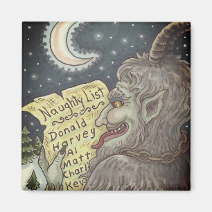 KRAMPUS NAUGHTY LIST CHRISTMAS MAGNET Anpassen
