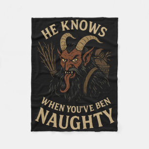 Krampus Naughty List Weihnachts-Horror Fleecedecke