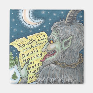 KRAMPUS NAUGHTY LIST WeihnachtsMAGNET anpassen Magnet