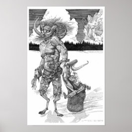 Krampus Pen & Tinte Poster