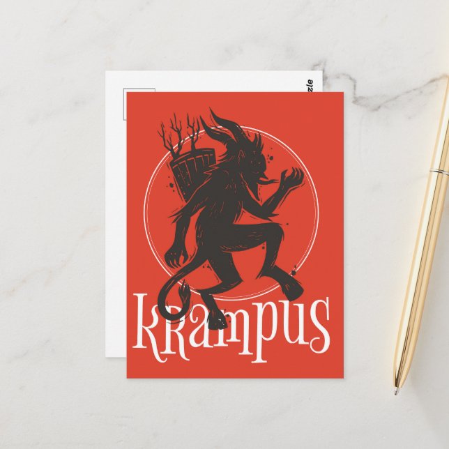 Krampus Postkarte (Vorderseite/Rückseite Beispiel)