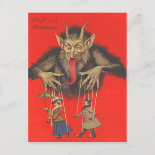 Krampus Puppeteering Erwachsene Postkarte