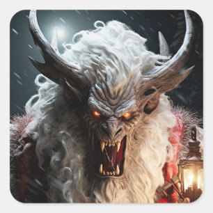 Krampus Quadratischer Aufkleber