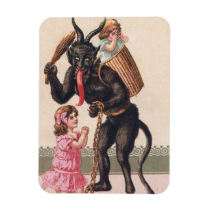 Krampus Scarling Girls Vintag Weihnachten Magnet