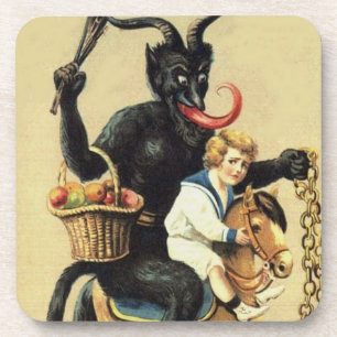 Krampus Schaukelpferd-Dämon-Feiertag Weihnachten X Untersetzer