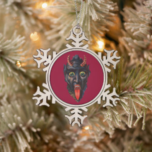 Krampus Schneeflocken Zinn-Ornament