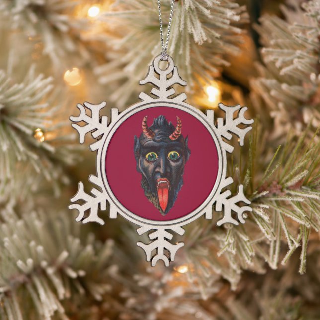 Krampus Schneeflocken Zinn-Ornament (Baum)