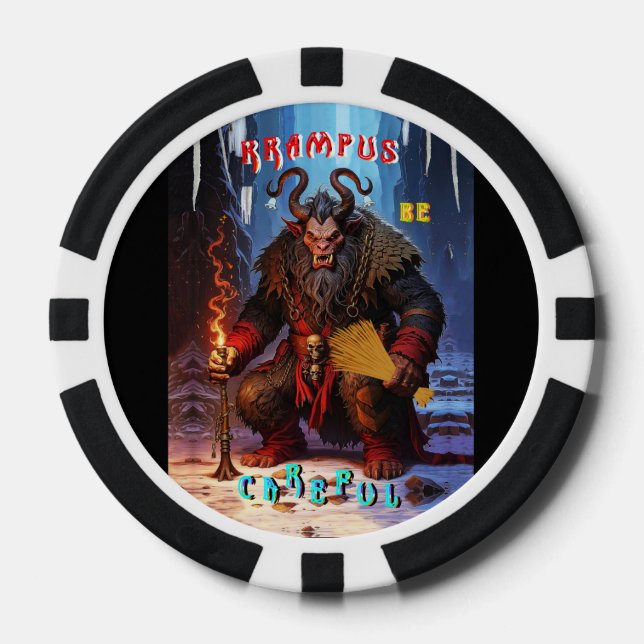 Krampus Sei Vorsichtig Pokerchips (Vorderseite)