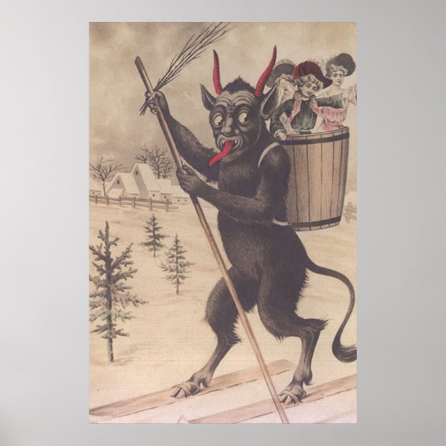 Krampus Skifahren Entführung Frauen Poster (Vorne)