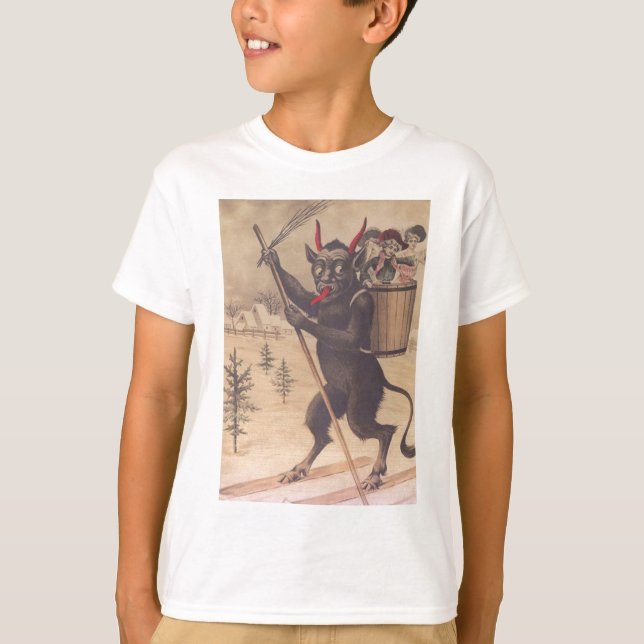 Krampus Skifahren Entführung Frauen T-Shirt (Vorderseite)