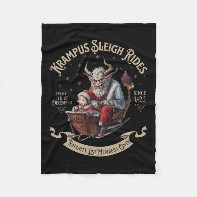 Krampus Sleigh Rides Fleecedecke (Vorderseite)