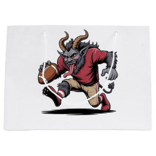 Krampus spielt Fußball Weihnachten Fitness Xmas Große Geschenktüte