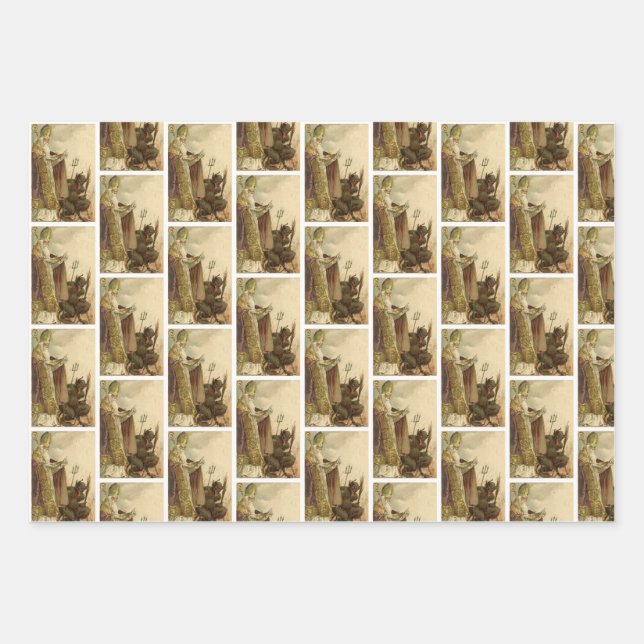 Krampus + St Nick Wrapping Paper Set Geschenkpapier Set (Vorderseite)