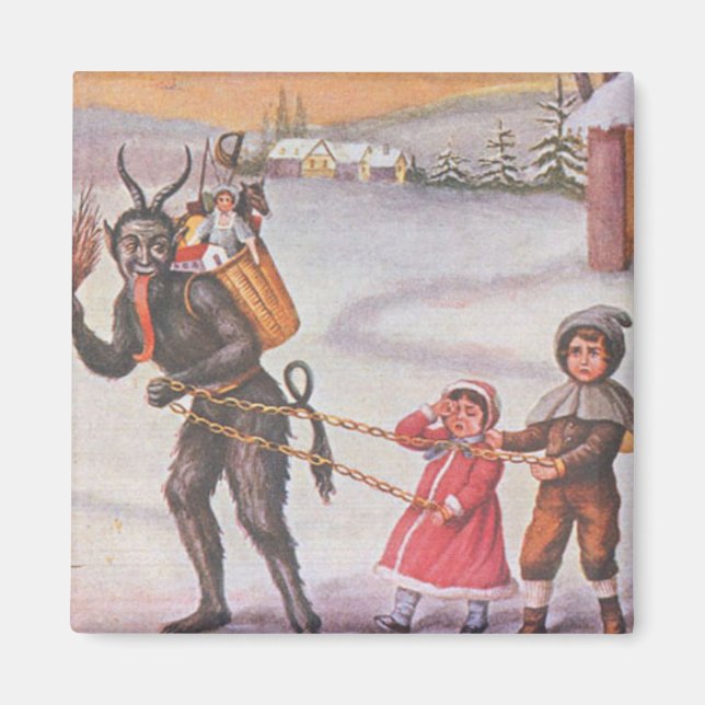 Krampus Stealing Toys & Children Magnet (Vorne)