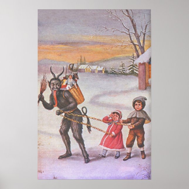 Krampus Stealing Toys & Children Poster (Vorne)