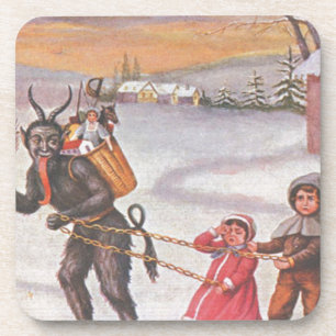 Krampus Stealing Toys & Children Untersetzer