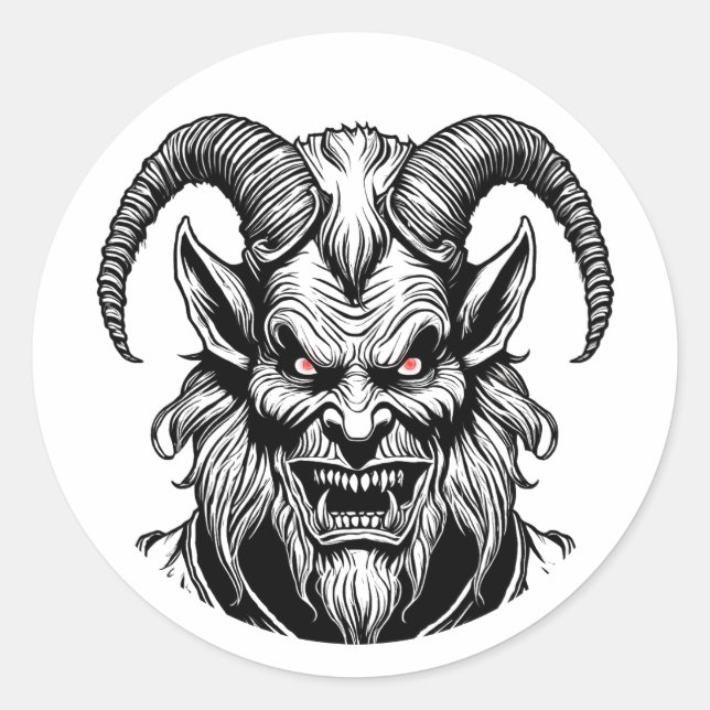 Krampus Sticker Rote Augen (Vorderseite)