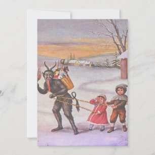 Krampus stiehlt Kinder und Spielzeug