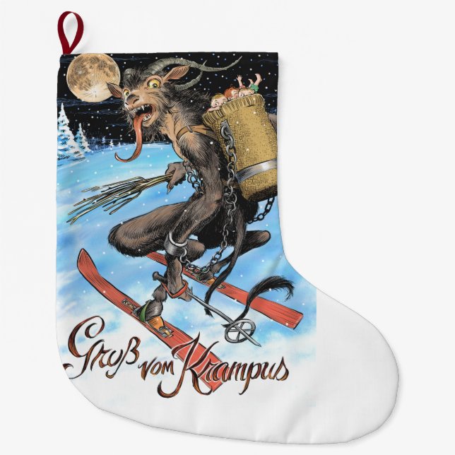 Krampus-Strumpf Großer Weihnachtsstrumpf (Vorderseite)