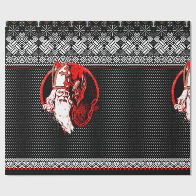 Krampus-Sweatertischpapier Geschenkpapier (Flach)