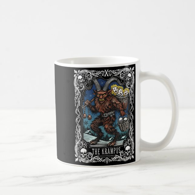 Krampus Tarot Card Design Christmas Season Evil Pa Kaffeetasse (Rechts)