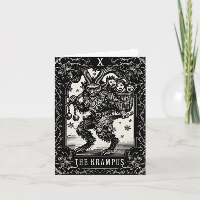 Krampus Tarot Card Design Christmas Season Evil Pa Karte (Vorderseite)