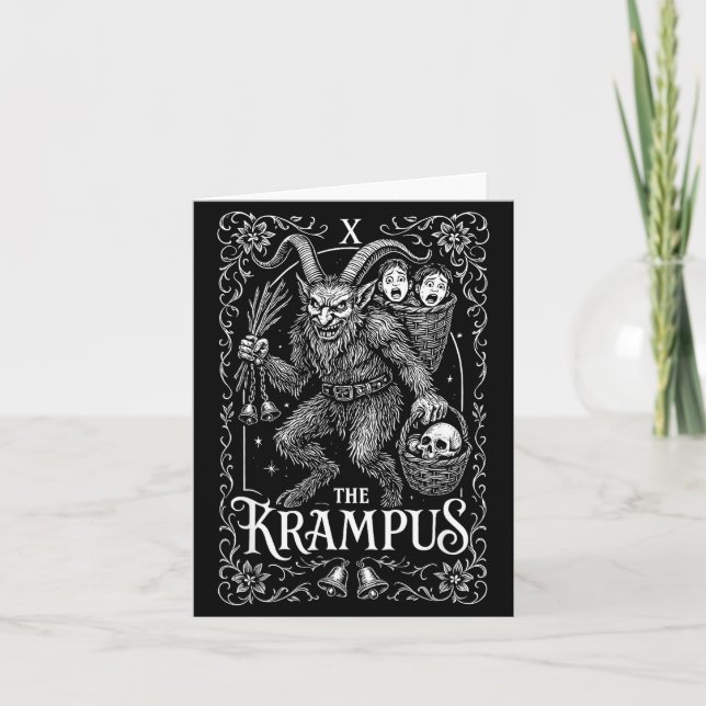Krampus Tarot Card Design Christmas Season Evil Pa Karte (Vorderseite)