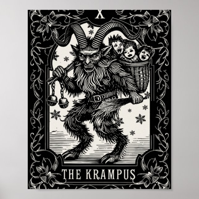 Krampus Tarot Card Design Christmas Season Evil Pa Poster (Vorne)