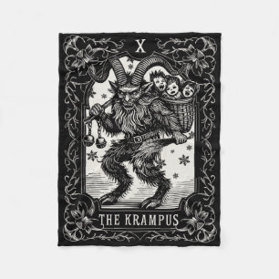 Krampus Tarot Card Design Weihnachtssaison Böse Pa Fleecedecke