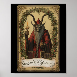 Krampus Tarot Card Design Weihnachtssaison Böse Pa Poster