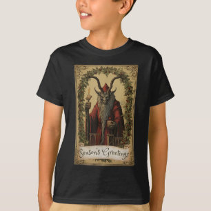 Krampus Tarot Card Design Weihnachtssaison Böse Pa T-Shirt