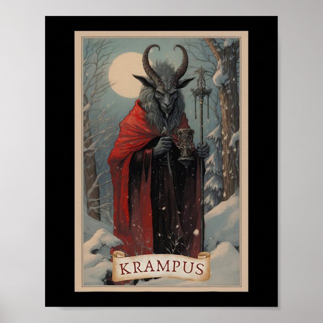 Krampus Tarot Card Design Xmas Hail Santa Christma Poster (Vorne)