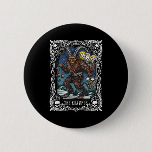 Krampus Tarot-Kartendesign Weihnachtszeit Böse Pa Button