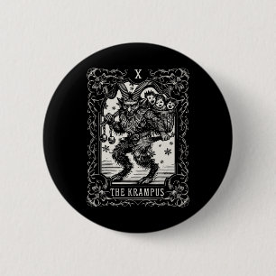 Krampus Tarot-Kartendesign Weihnachtszeit Böse Pa Button
