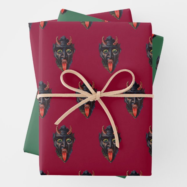 Krampus Themed Geschenkpapier Set (Beispiel)