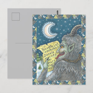 KRAMPUS UNARTIGE LISTE, GRUSELIGE WEIHNACHTSGESCHI POSTKARTE