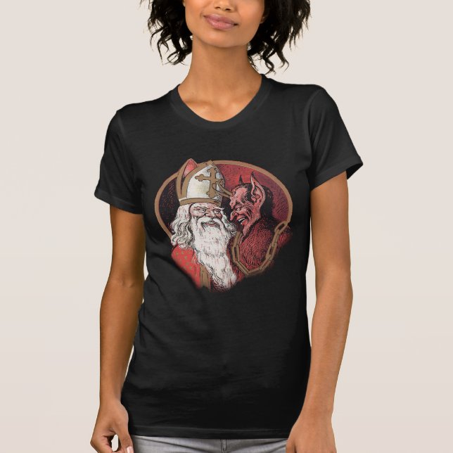 Krampus und Sankt-Weihnachten T-Shirt (Vorderseite)