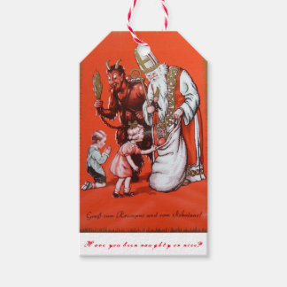 Krampus und St. Nikolaus Geschenkanhänger