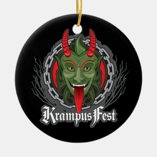 Krampus Verzierung Keramikornament (Vorne)